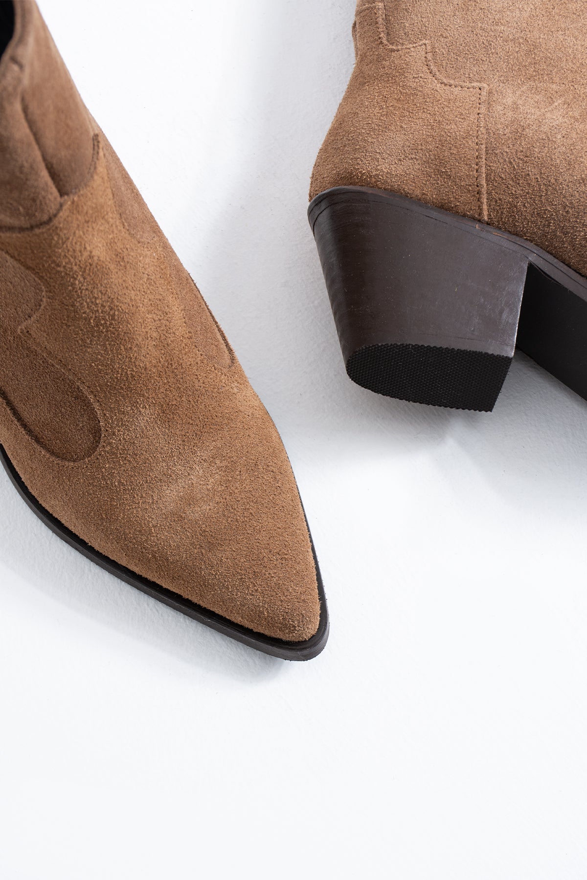 Mabel Kadın Hakiki Deri Süet Western Topuklu Bot