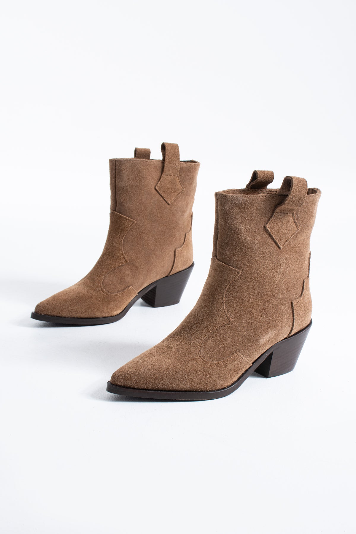 Mabel Kadın Hakiki Deri Süet Western Topuklu Bot