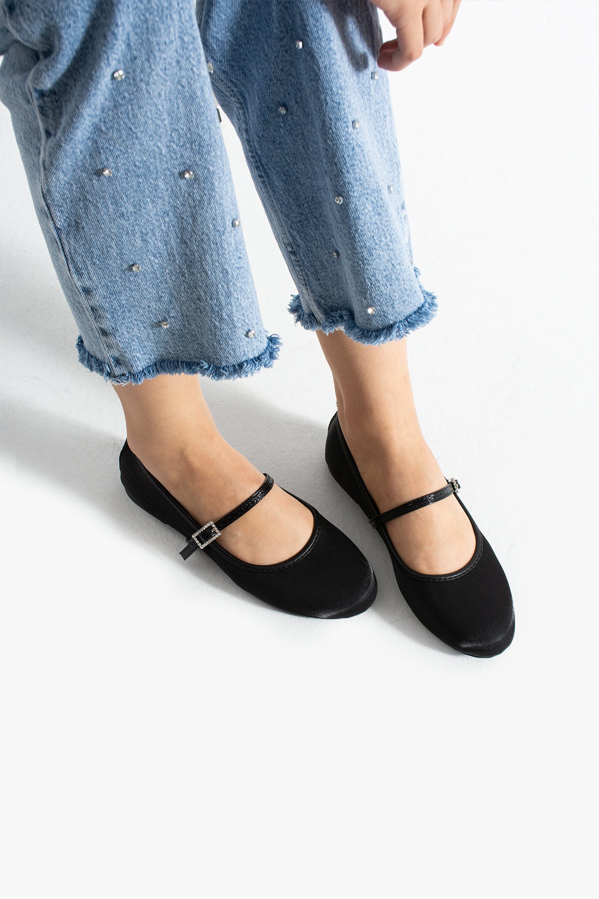 Felix Kadın Taş Tokalı Mary Jane Ayakkabı Babet