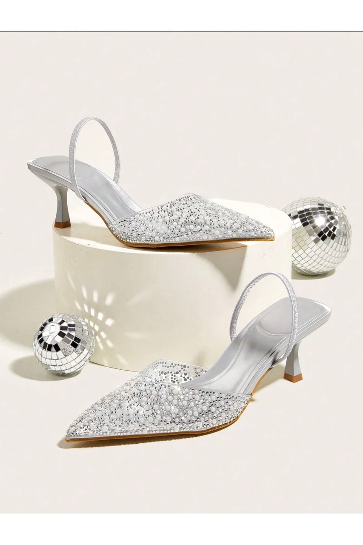 Gale İnci Detay Arkası Açık Topuklu Ayakkabı