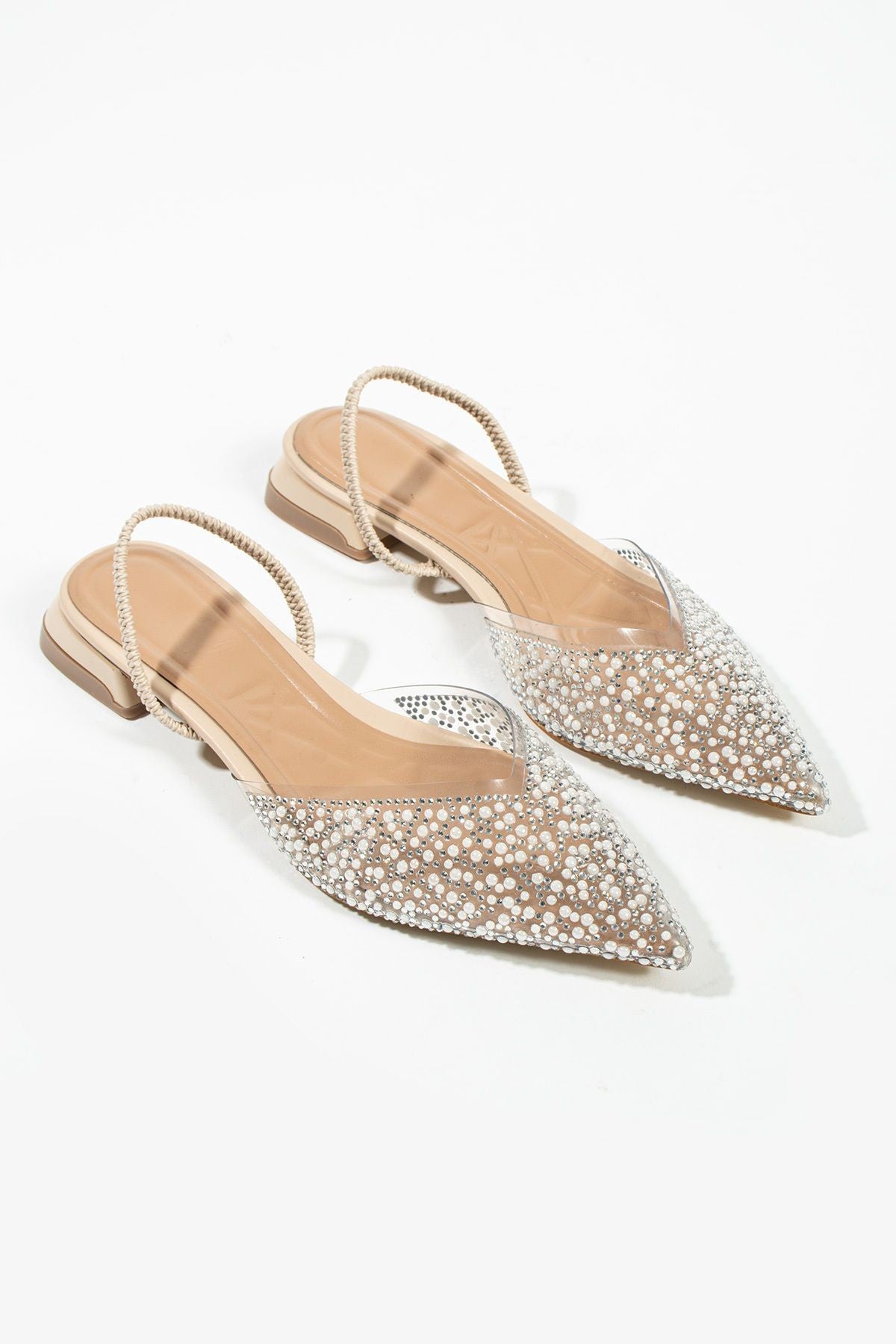 Bella İnci Detay Arkası Açık Topuklu Ayakkabı-Babet