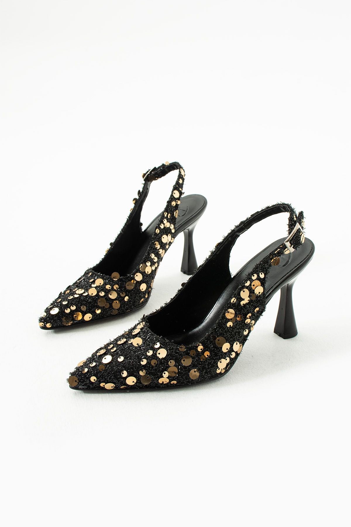 Lorin Kadın Topuklu Pullu Detaylı Abiye Ayakkabı