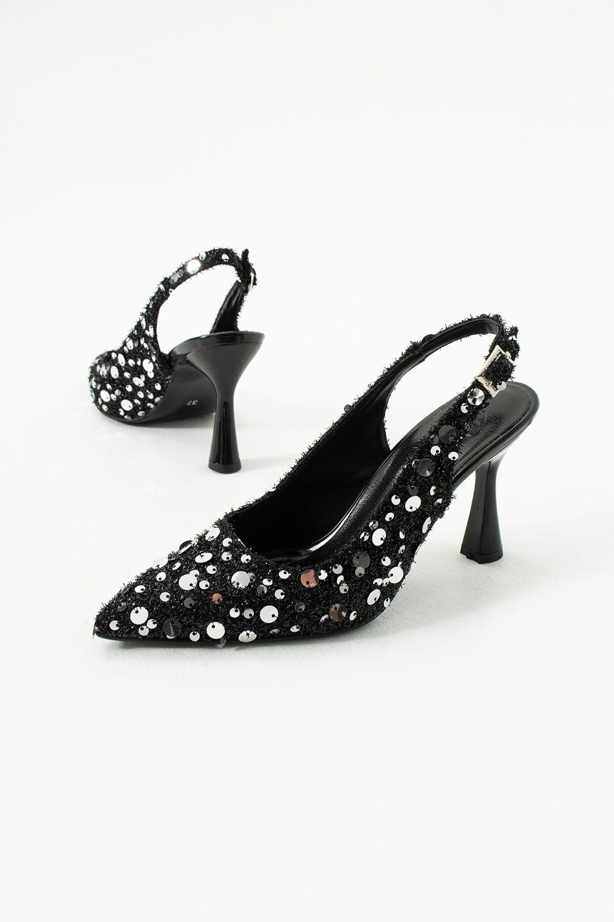 Lorin Kadın Topuklu Pullu Detaylı Abiye Ayakkabı