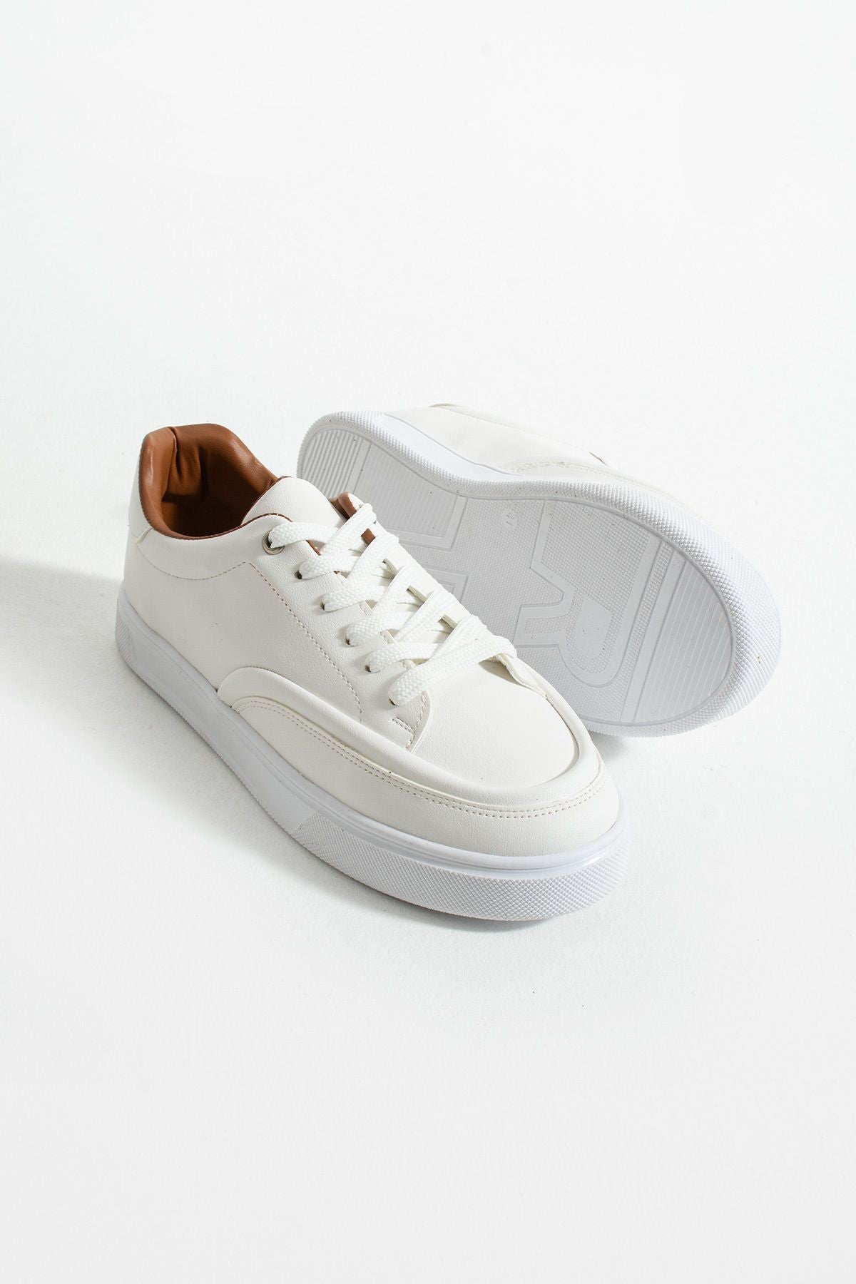 Grant Erkek Beyaz Kalın Taban Sneaker – Günlük ve Şık