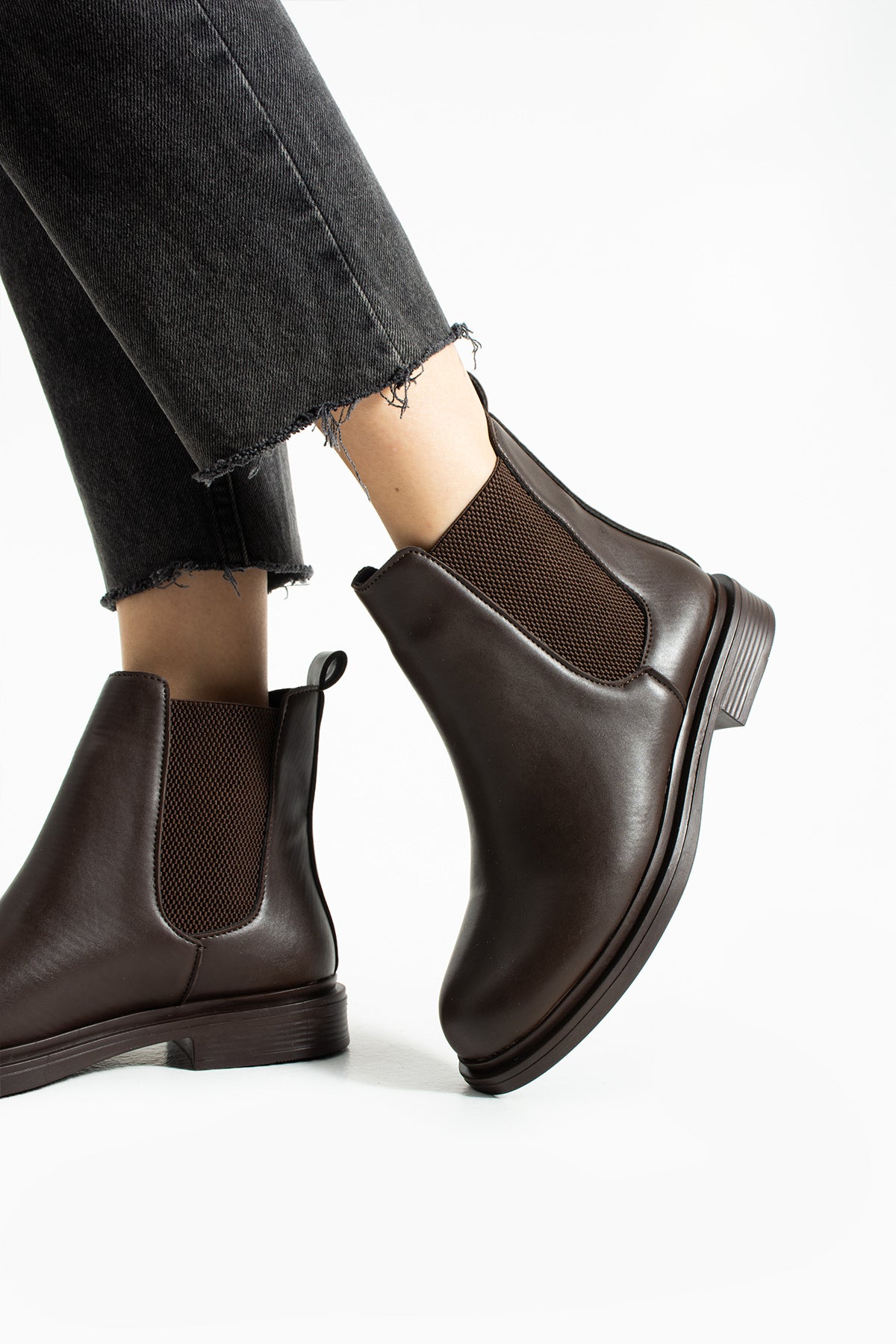 Kadın Siyah Düz Topuklu Chelsea Bot