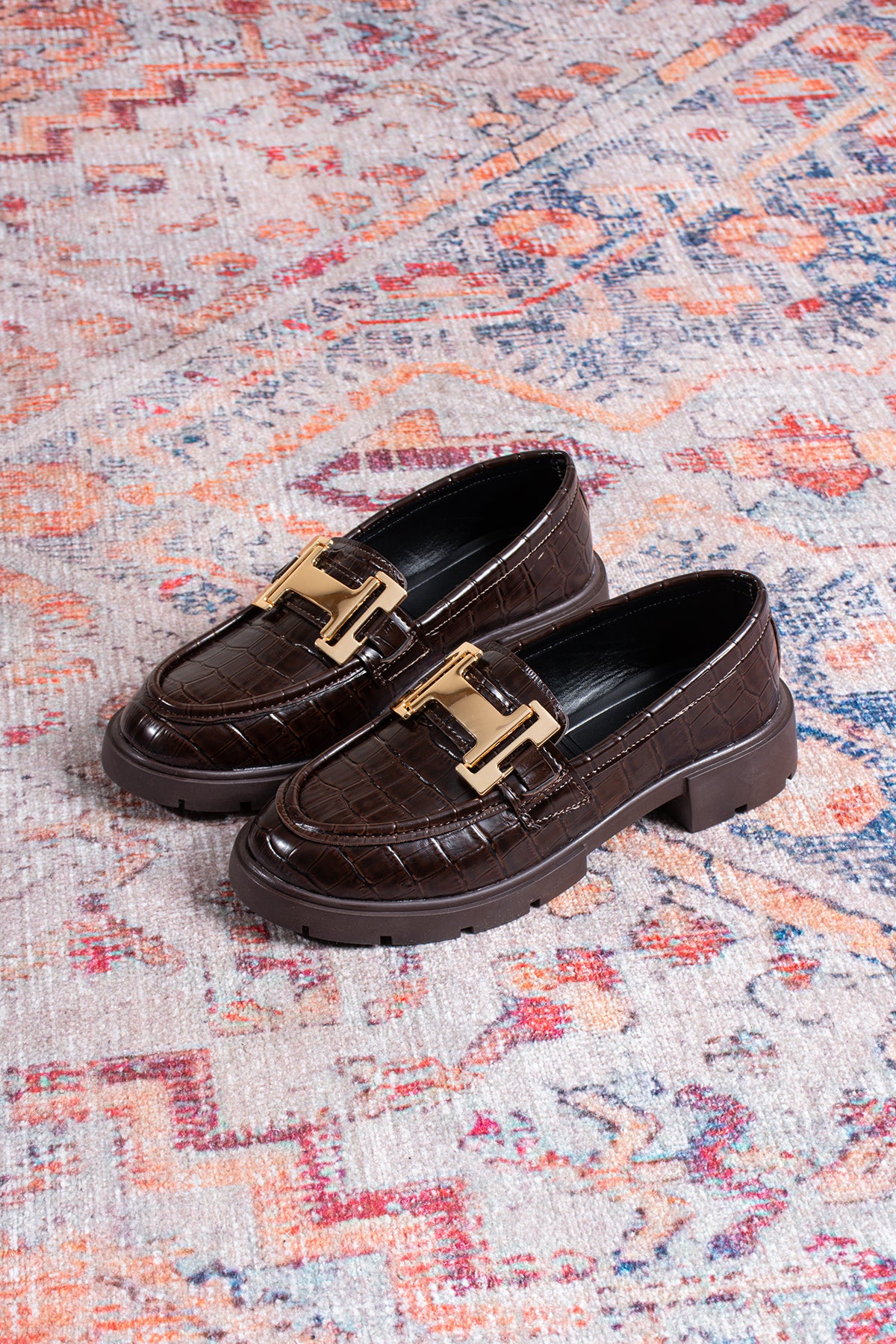 Kadın Loafer Yüksek Taban Tokalı Günlük Ayakkabı