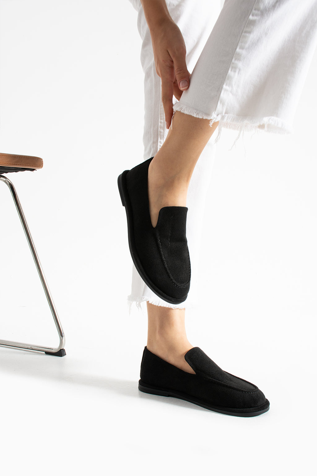 Konforlu Kadın Süet Mokasen Ayakkabı Loafer