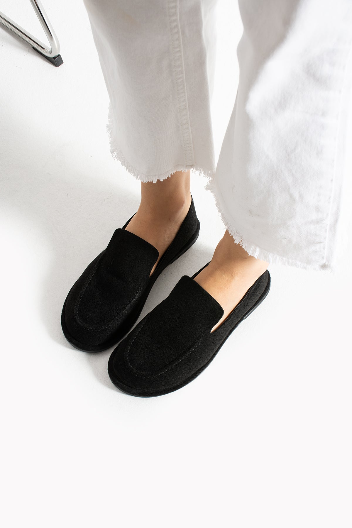 Konforlu Kadın Süet Mokasen Ayakkabı Loafer
