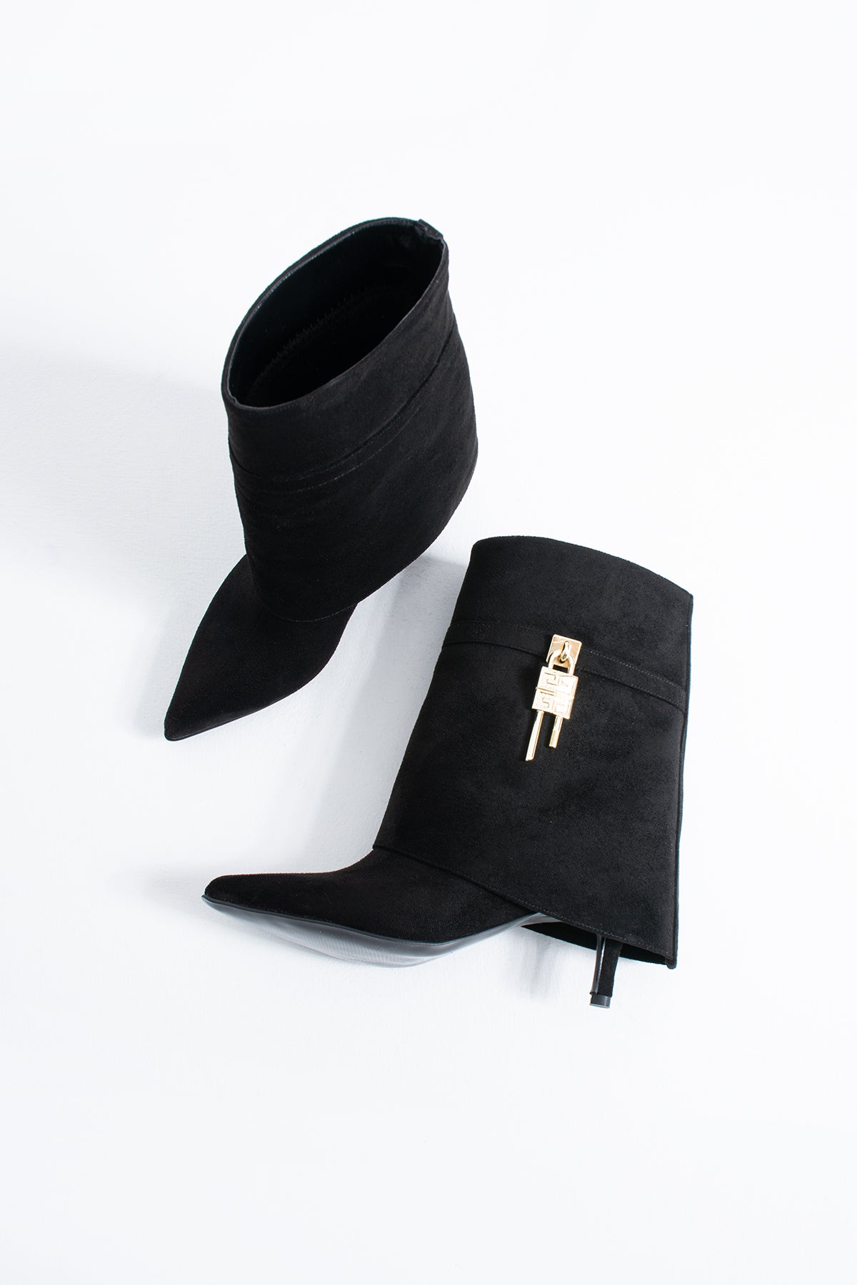 Helena Kadın Süet Orta Topuklu Metal Aksesuarlı Bot