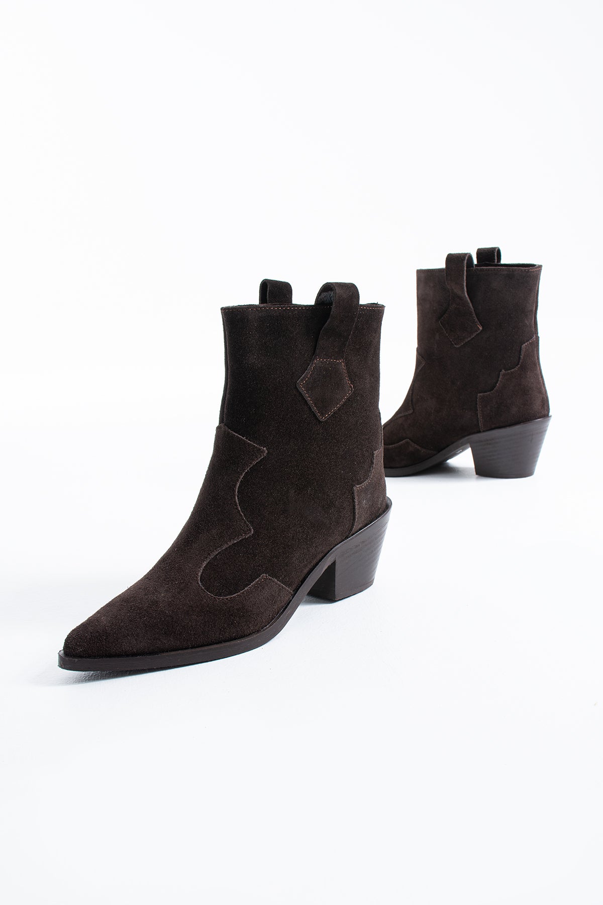 Mabel Kadın Hakiki Deri Süet Western Topuklu Bot