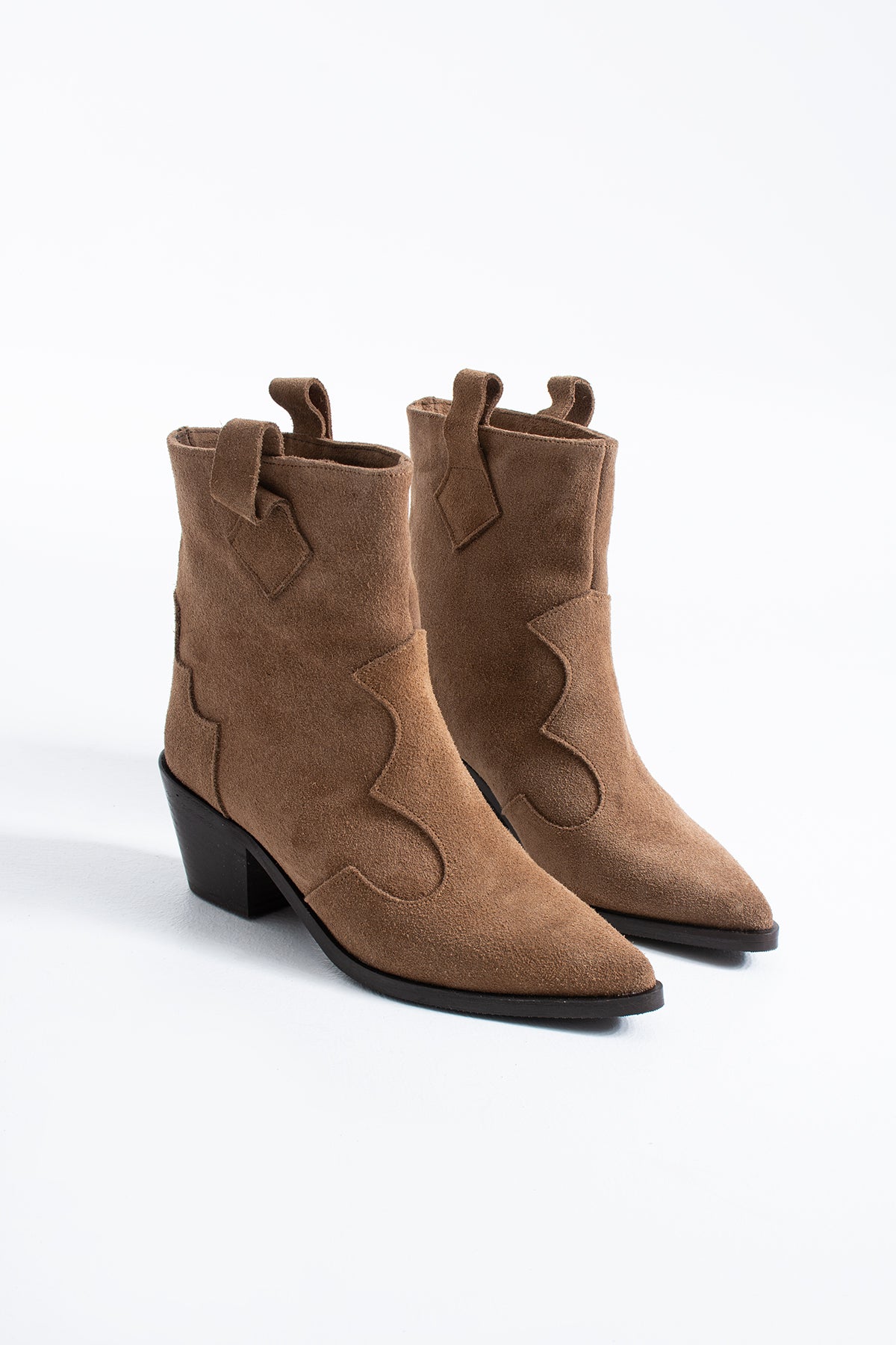 Mabel Kadın Hakiki Deri Süet Western Topuklu Bot