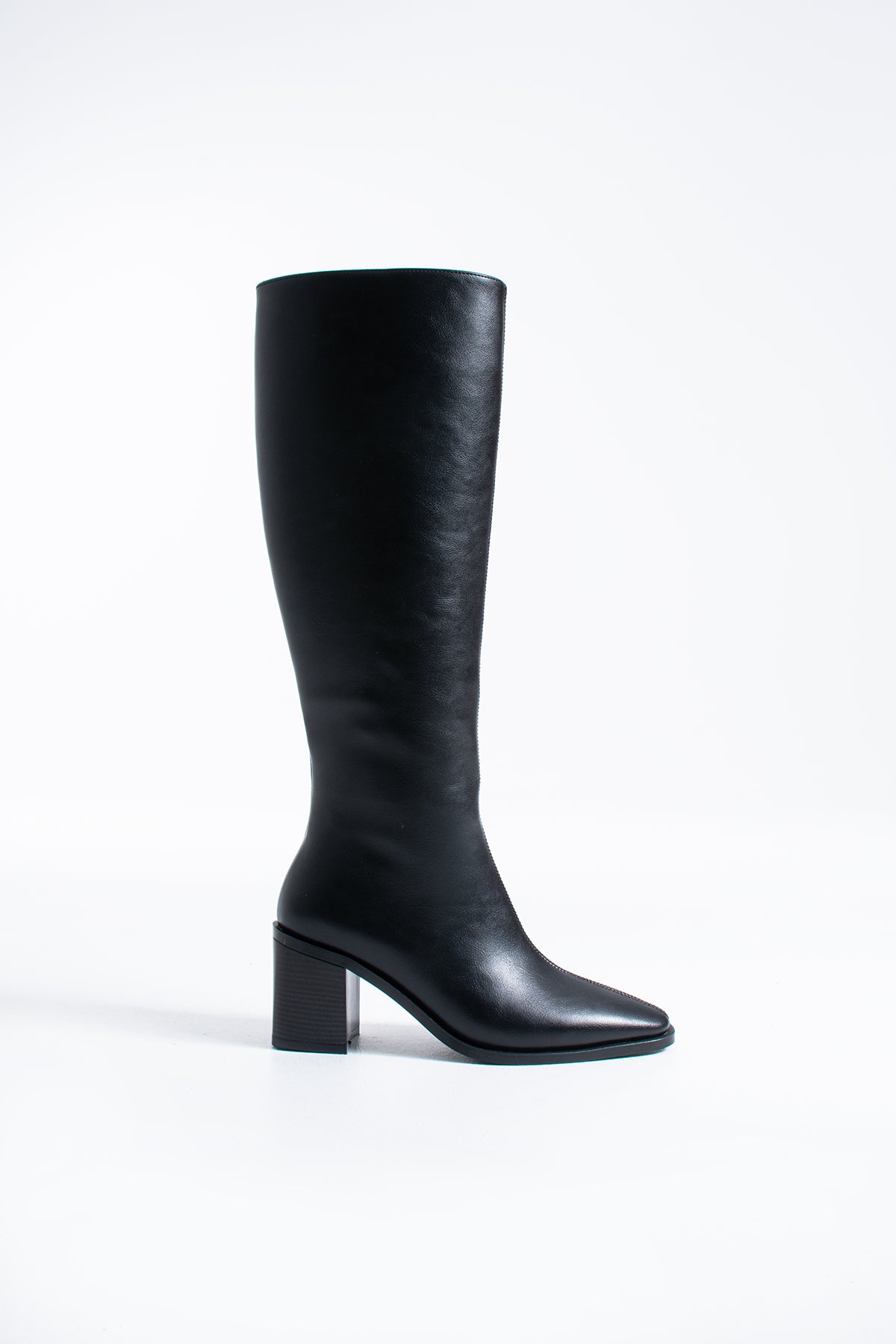 Tina Kadın Diz Altı Topuklu Fermuarlı Çizme