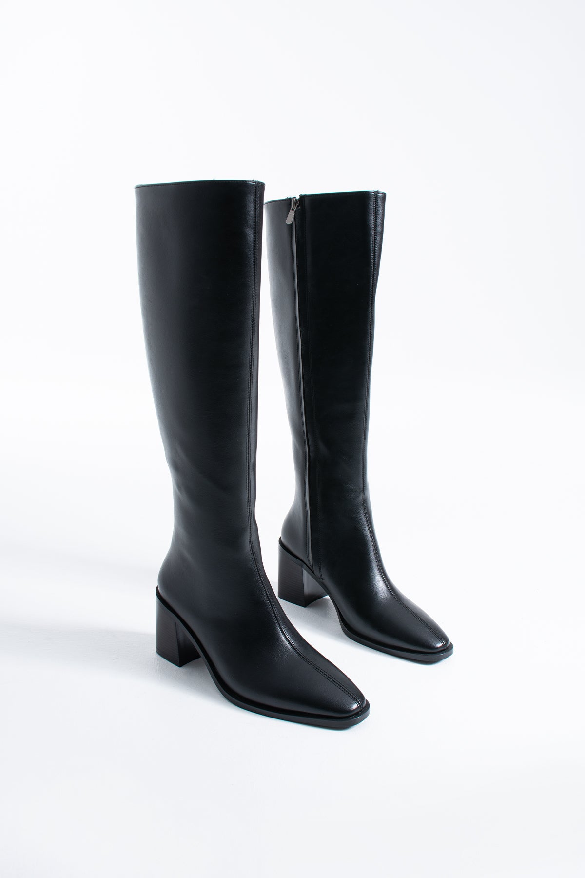 Tina Kadın Diz Altı Topuklu Fermuarlı Çizme