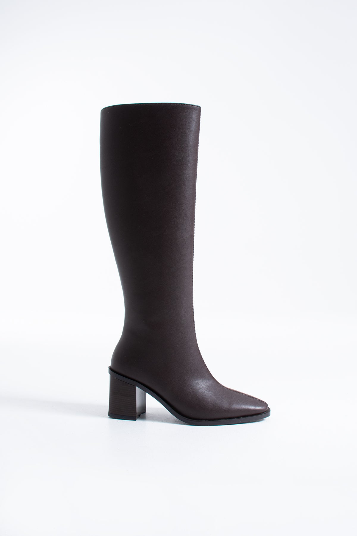 Tina Kadın Diz Altı Topuklu Fermuarlı Çizme