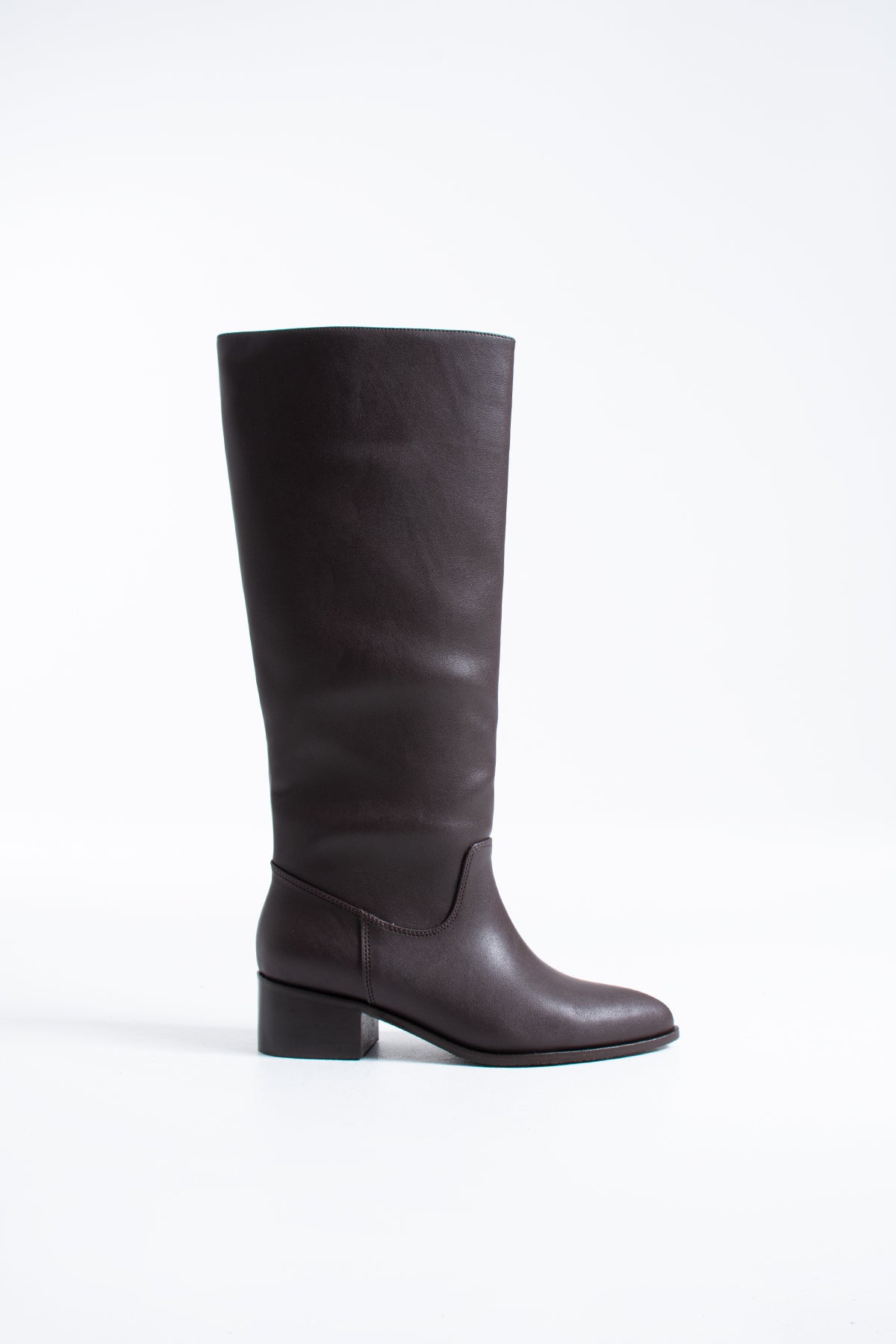 Ellen Kadın Diz Altı Çizme Sivri Burun Günlük & Şık Kullanım Orta Topuklu Zamansız Klasik Tasarım