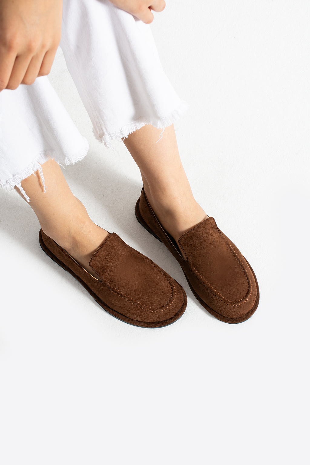 Konforlu Kadın Süet Mokasen Ayakkabı Loafer