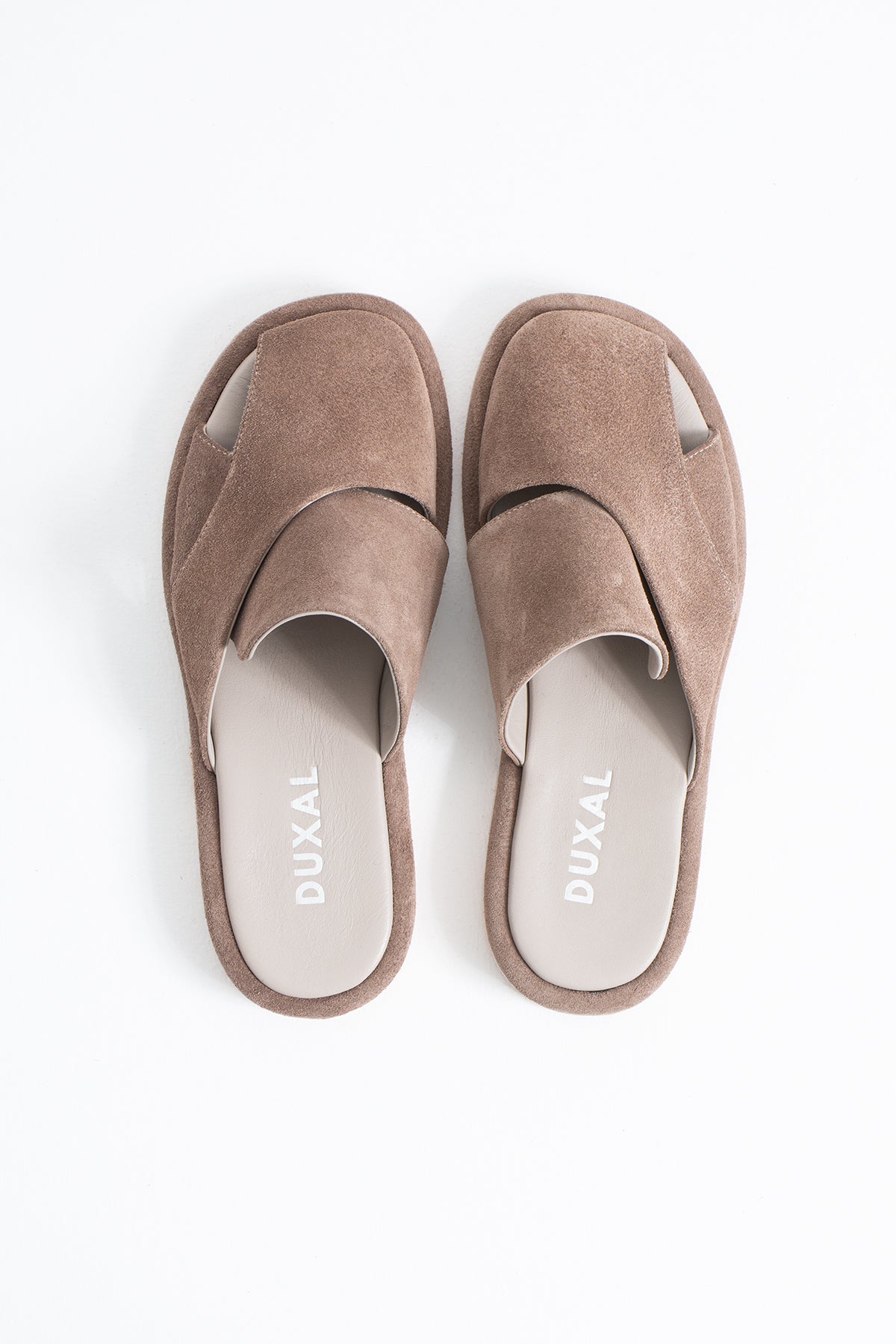 Bronte Hakiki Deri Süet Çapraz Bantlı Anatomik Tabanlı Konfor Terlik - Sandalet