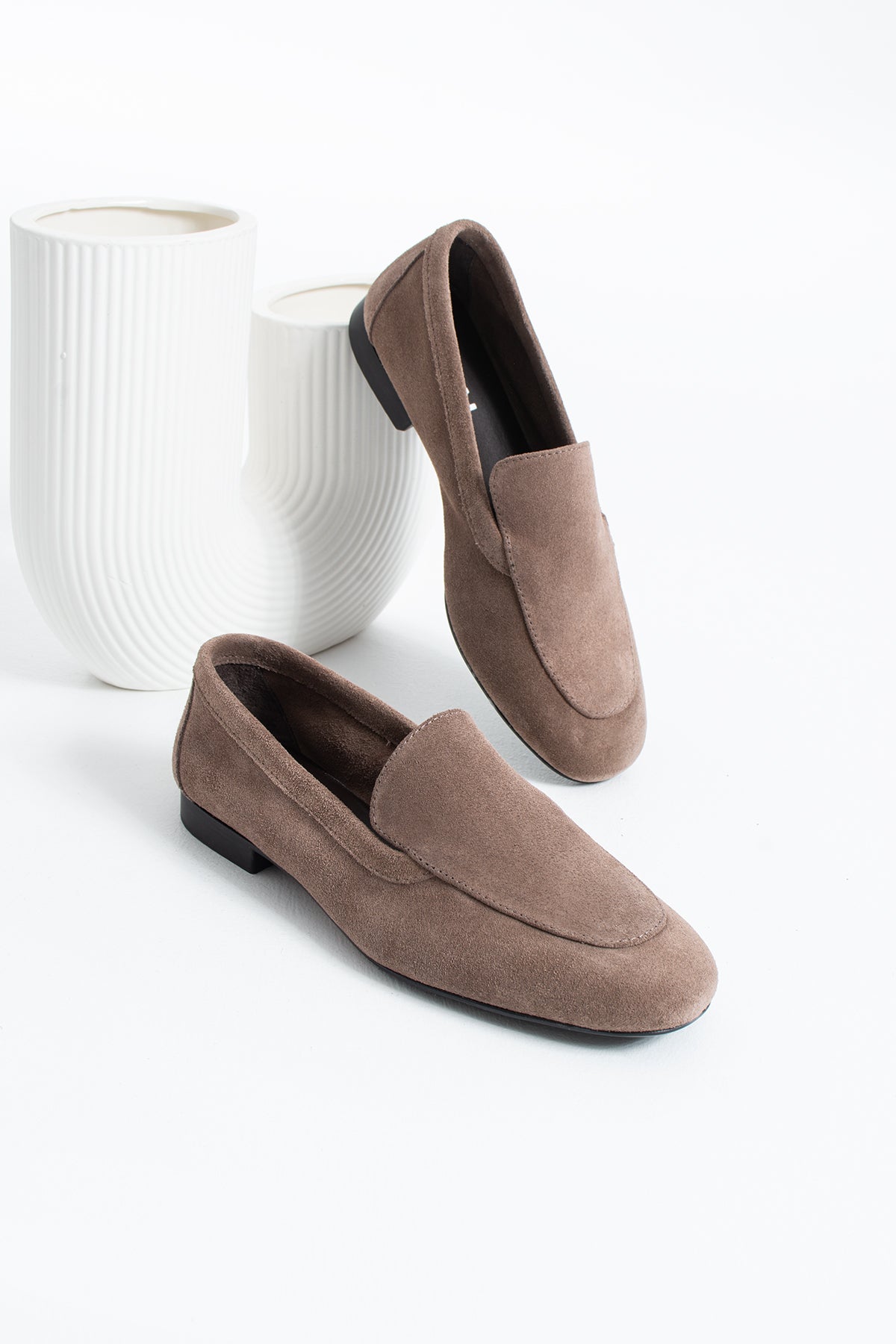 Oliver Hakiki Deri Yumuşak Tabanlı Kadın Süet Babet Loafer