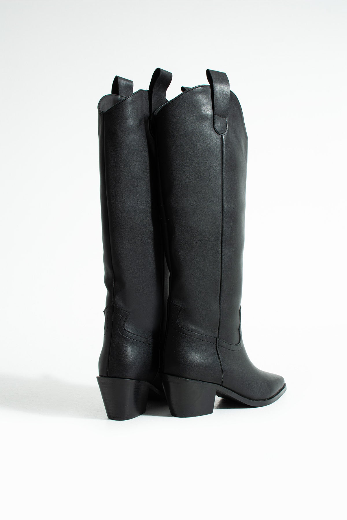 Ava Kadın Sivri Burun Kalın Topuklu Fermuarsız Topuklu Çizme