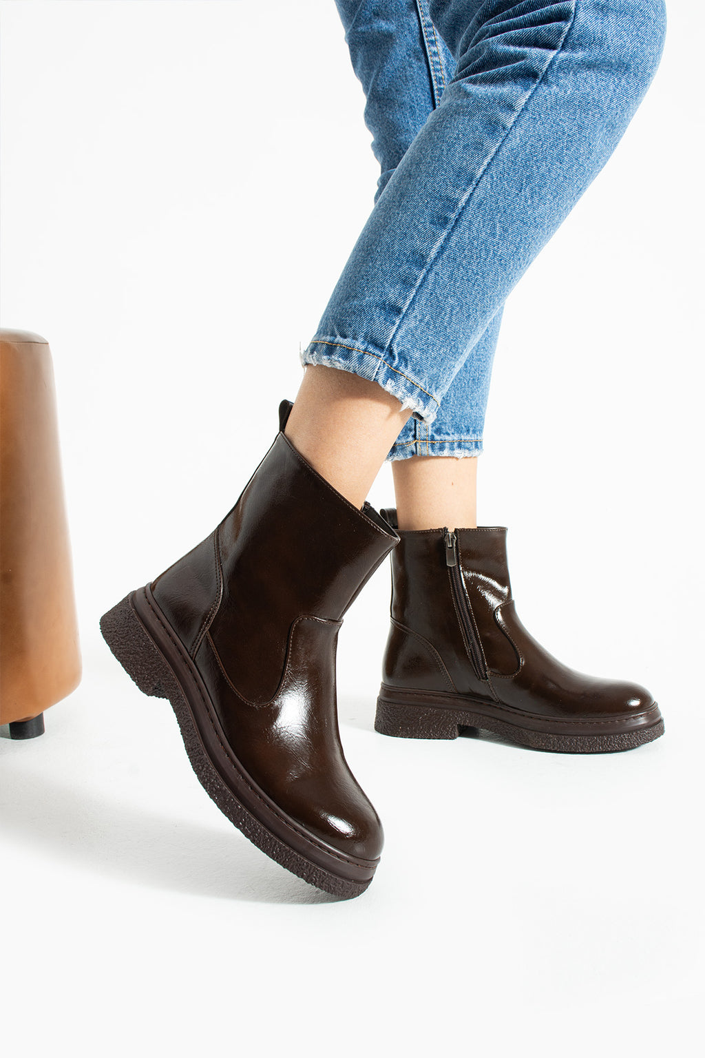 Zoya Kadın Fermuarlı Kalın Taban Kışlık Bot