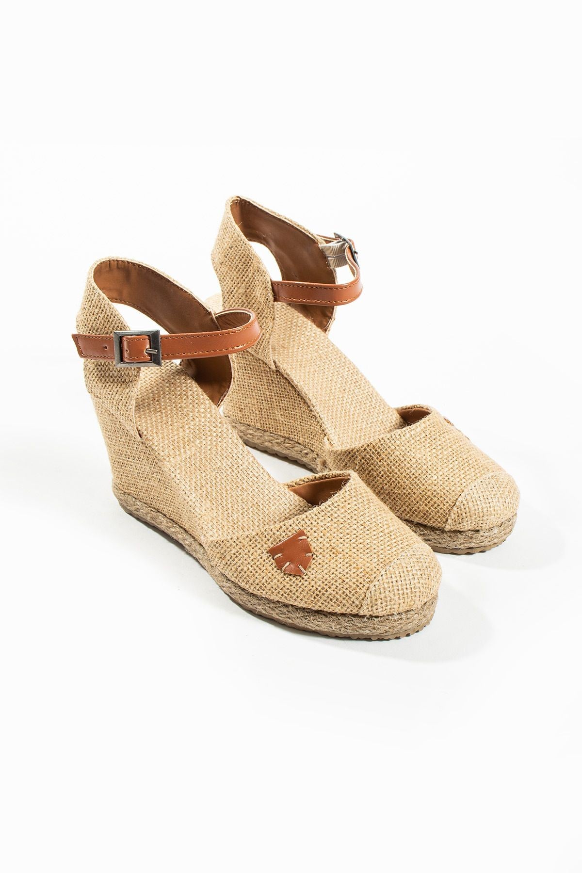 Lenes Kadın Hasır Dolgu Topuklu Espadril Sandalet