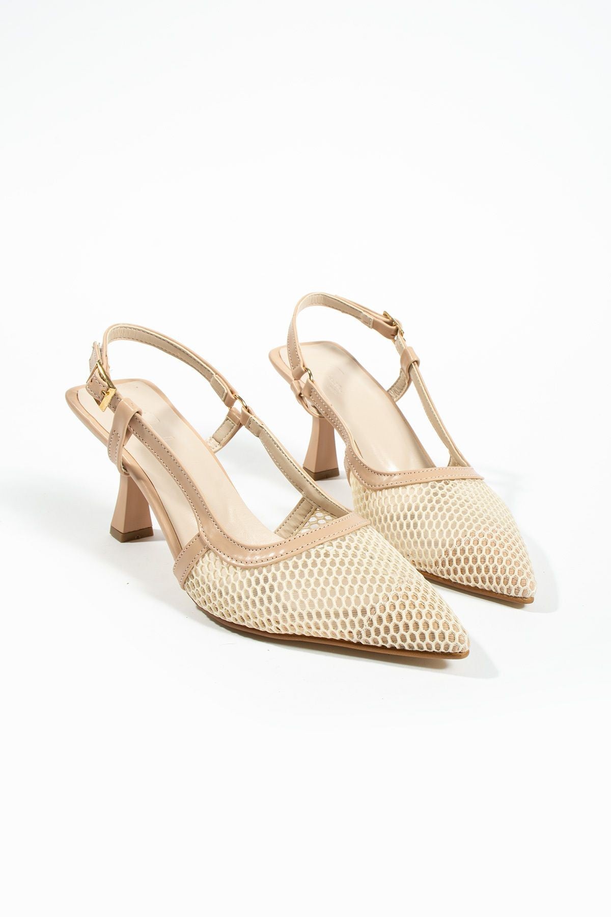 Berlin File Sivri Burun Toka Detay Arkası Açık Topuklu Ayakkabı