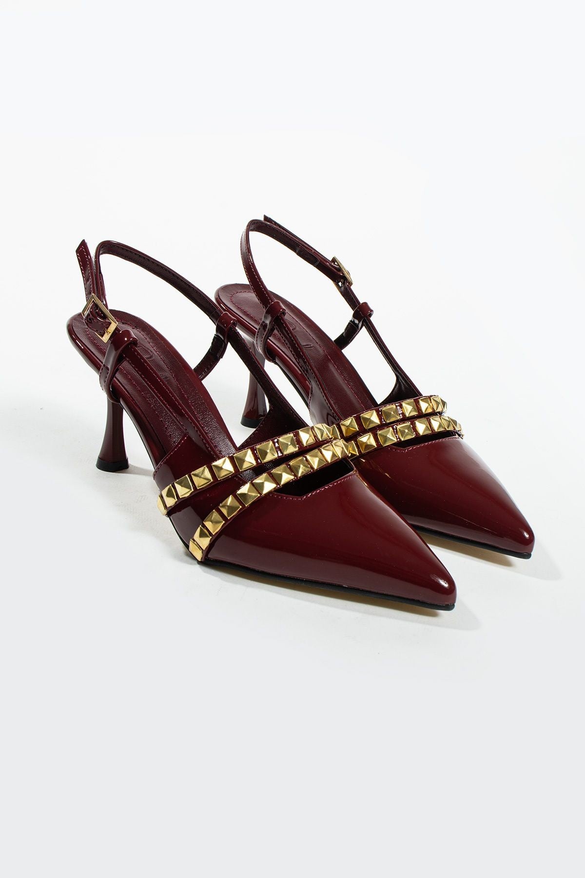 Davin Zımbalı Detay bilek bağlı arkası açık kadın Klasik topuklu ayakkabı