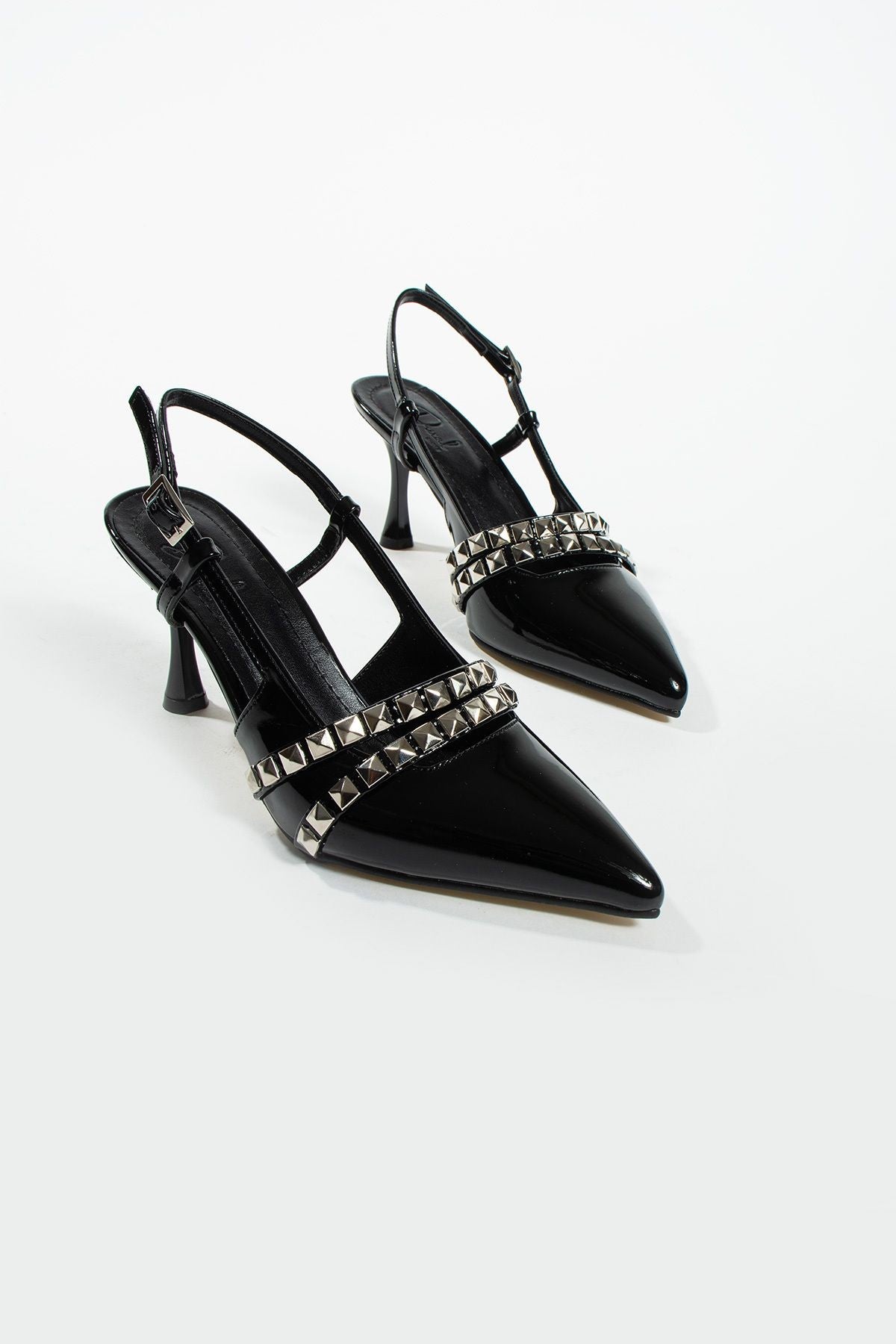 Davin Zımbalı Detay bilek bağlı arkası açık kadın Klasik topuklu ayakkabı