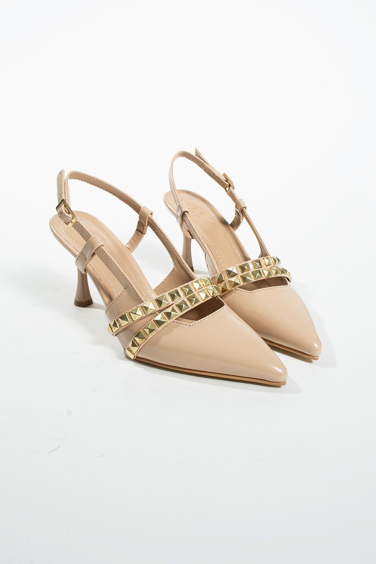 Davin Zımbalı Detay bilek bağlı arkası açık kadın Klasik topuklu ayakkabı