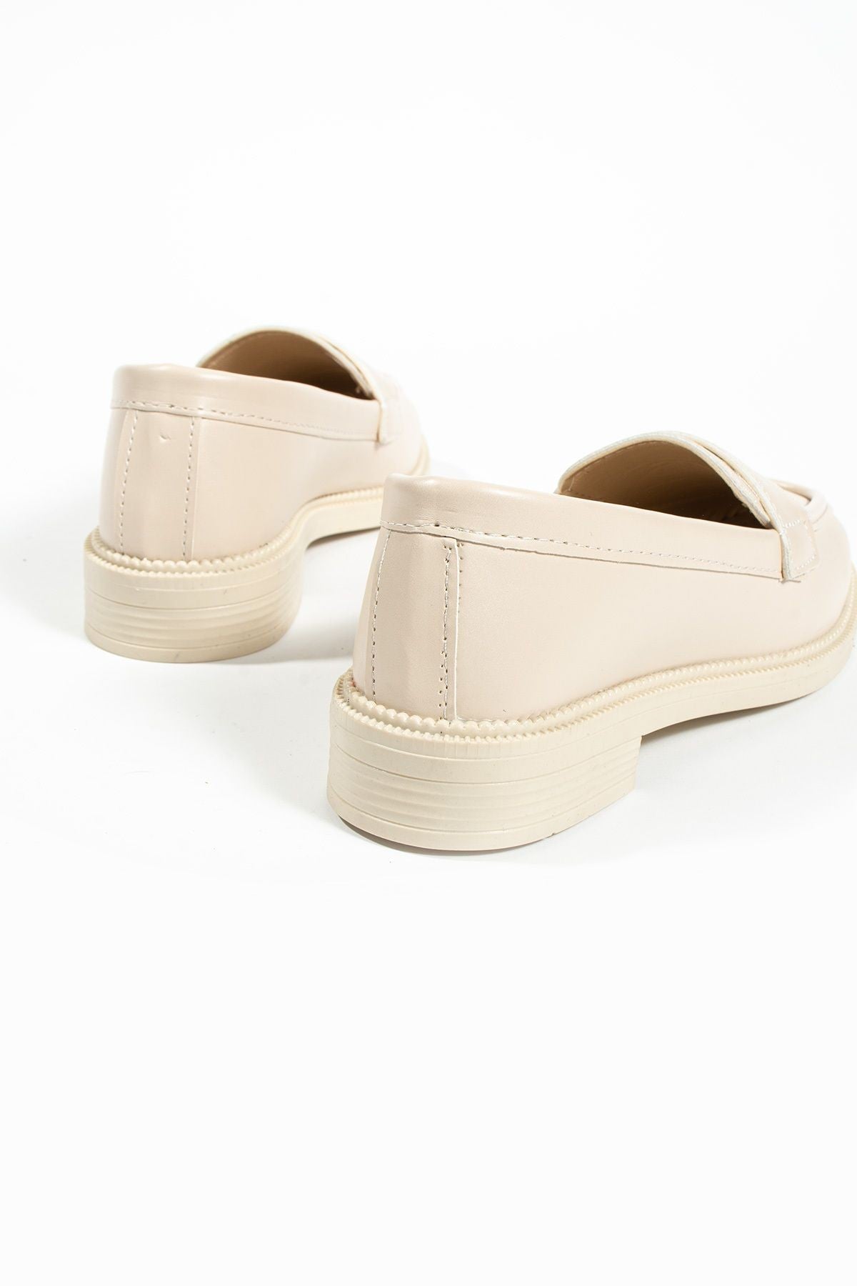 Kadın Loafer Günlük Klasik Casual Makosen Fonle Bej