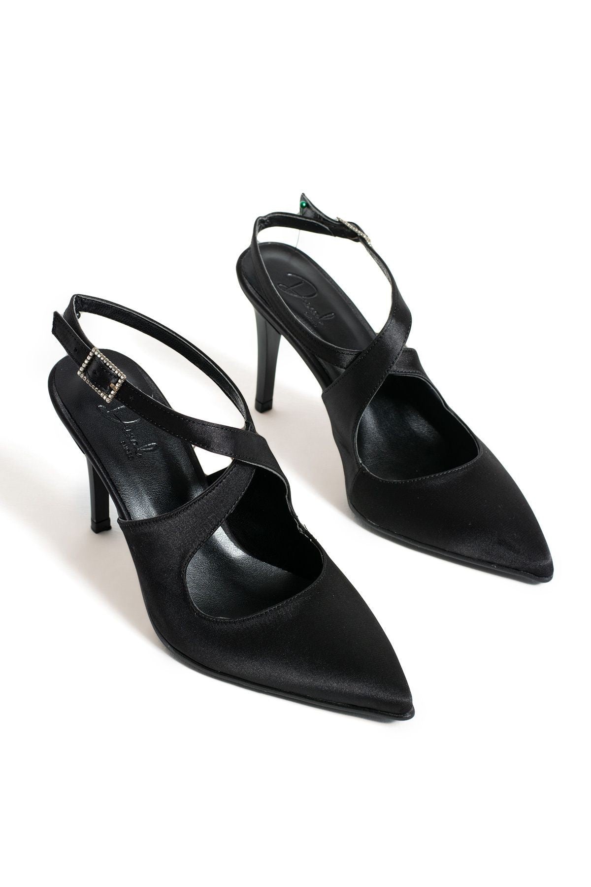 Natalia Sivri Burun Çapraz Taş Detaylı İnce Topuklu Ayakkabı