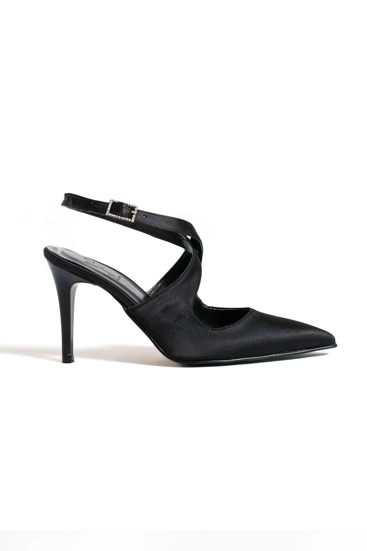 Natalia Sivri Burun Çapraz Taş Detaylı İnce Topuklu Ayakkabı