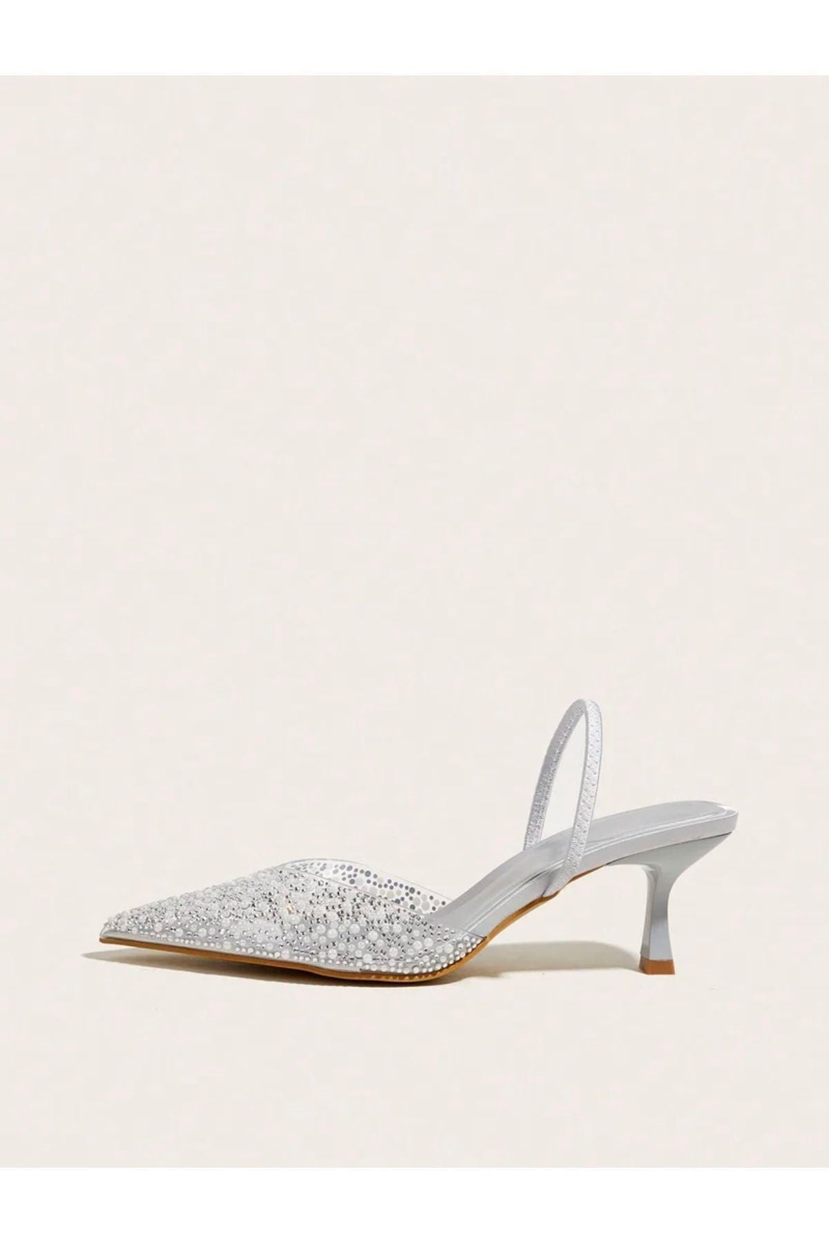 Gale İnci Detay Arkası Açık Topuklu Ayakkabı