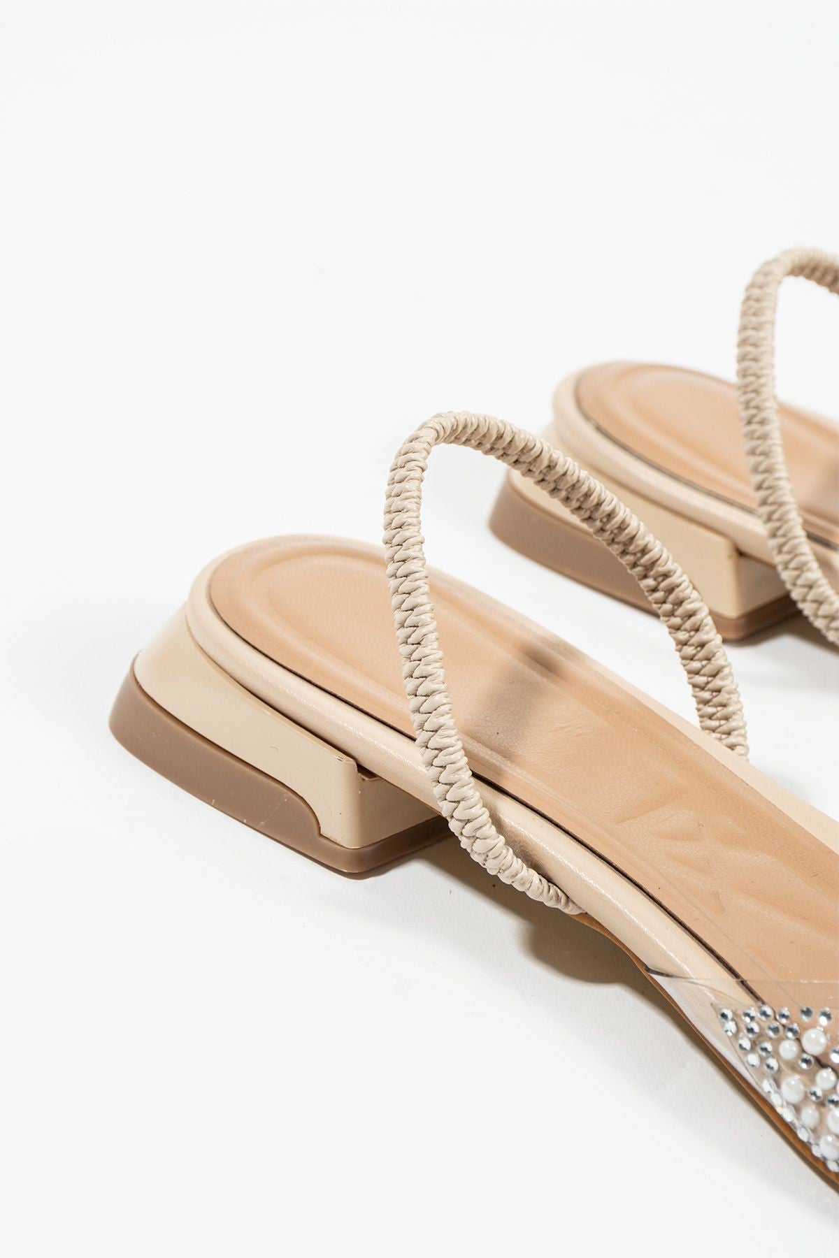 Bella İnci Detay Arkası Açık Topuklu Ayakkabı-Babet