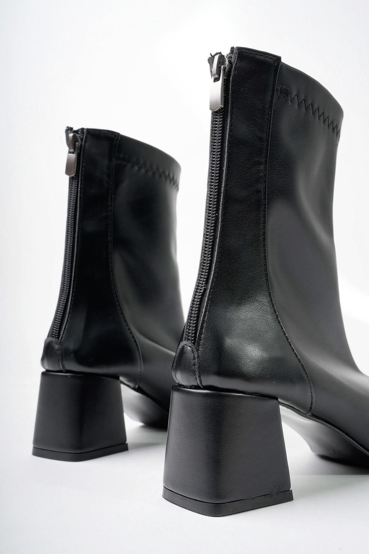 Streç Küt Kalıp Deri Bot Siyah