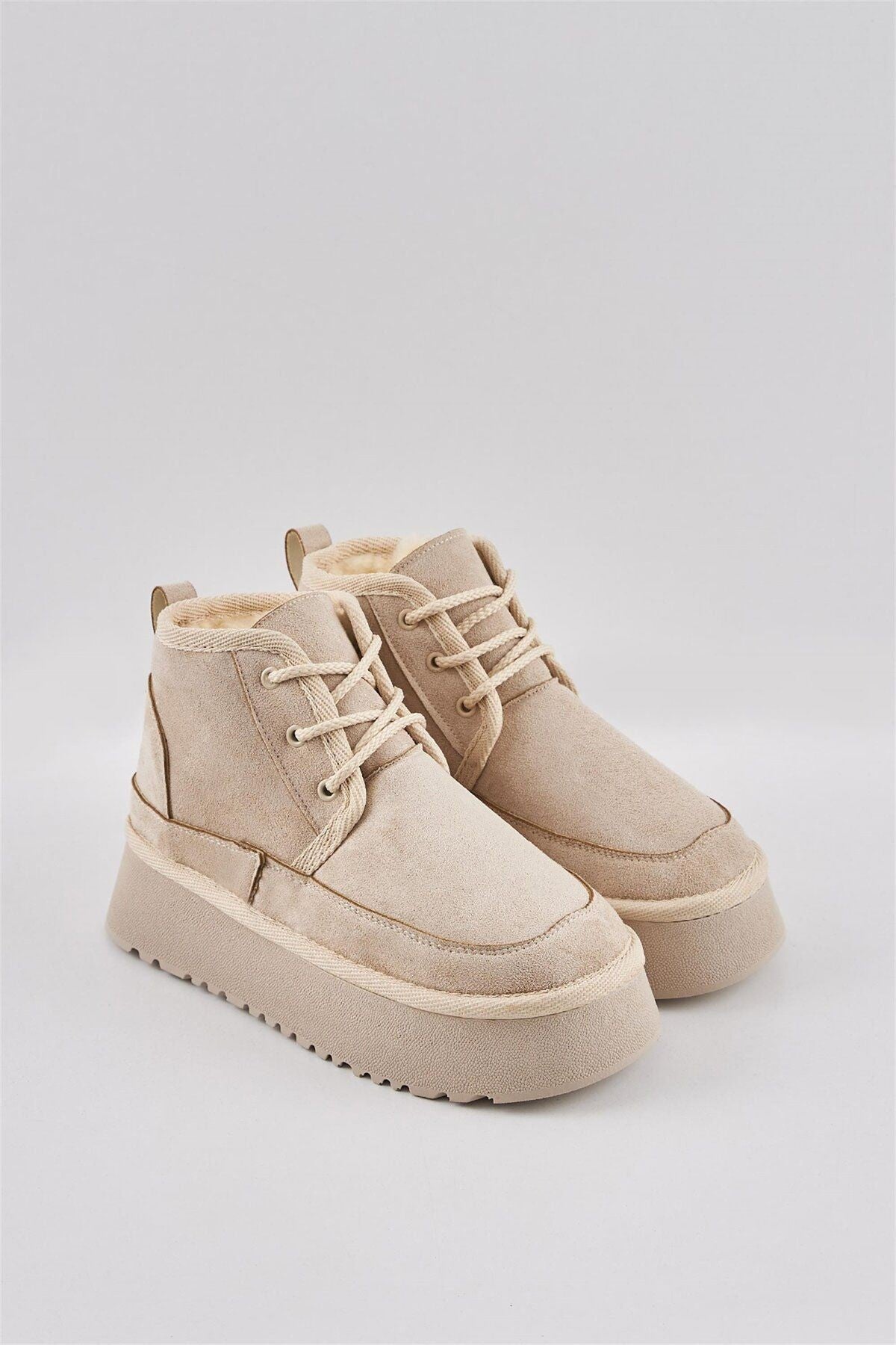 Jennifer Kalın Tabanlı İçi Yünlü Bağcıklı Bot