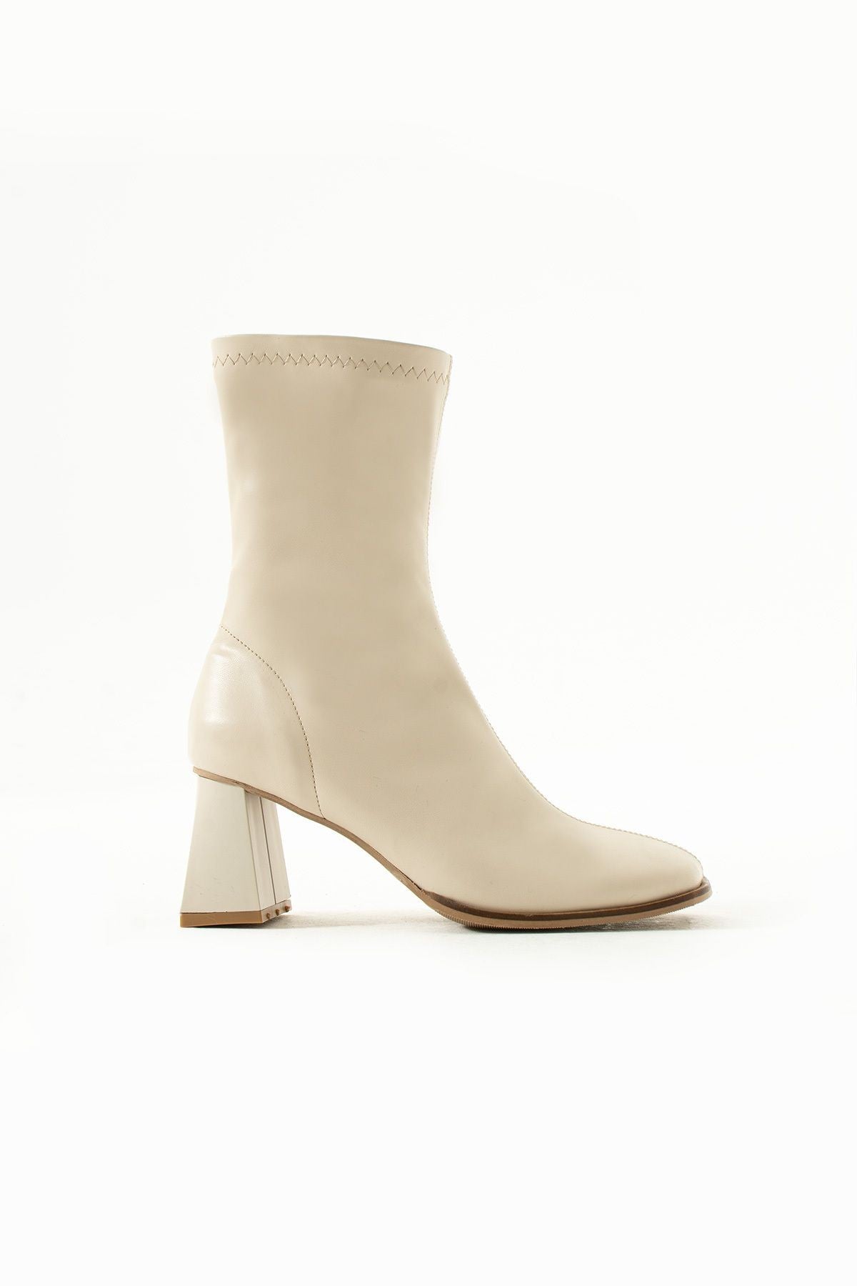 Streç Bilekli Orta Boy Topuklu Bot