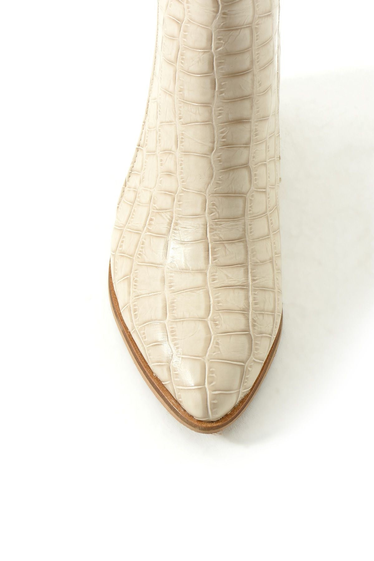 Laura Sivri Burun Desen Detaylı Topuklu Bot