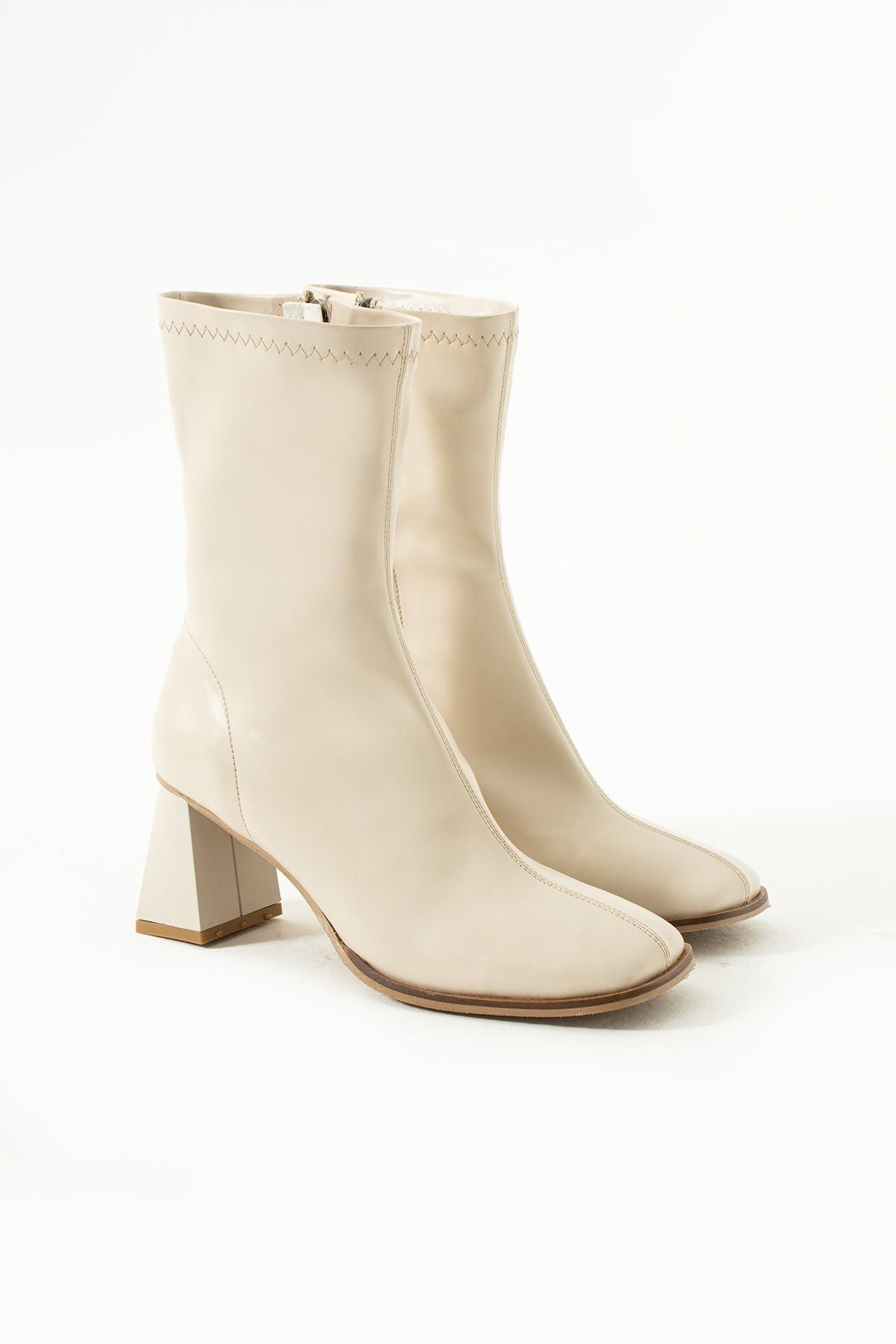 Streç Bilekli Orta Boy Topuklu Bot