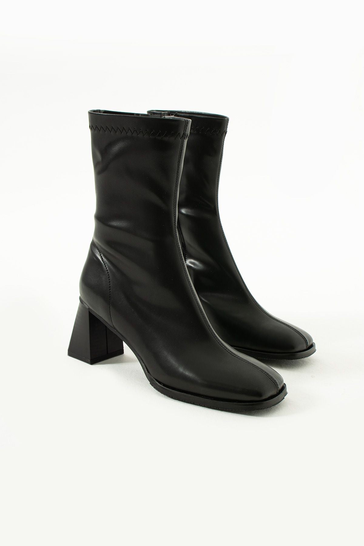 Streç Bilekli Orta Boy Topuklu Bot
