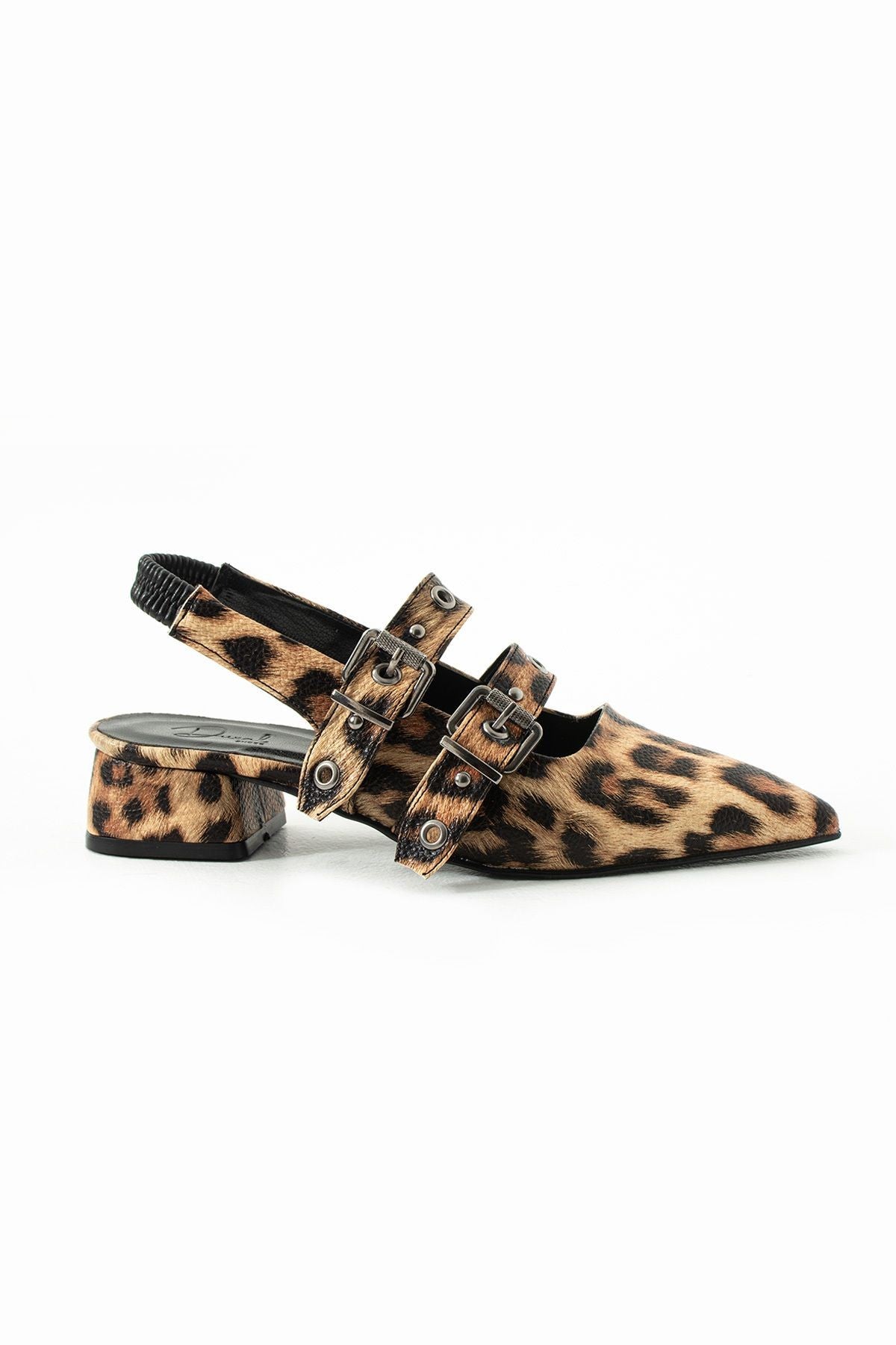 Laden Leopar Desenli Düz Ayakkabı Babet