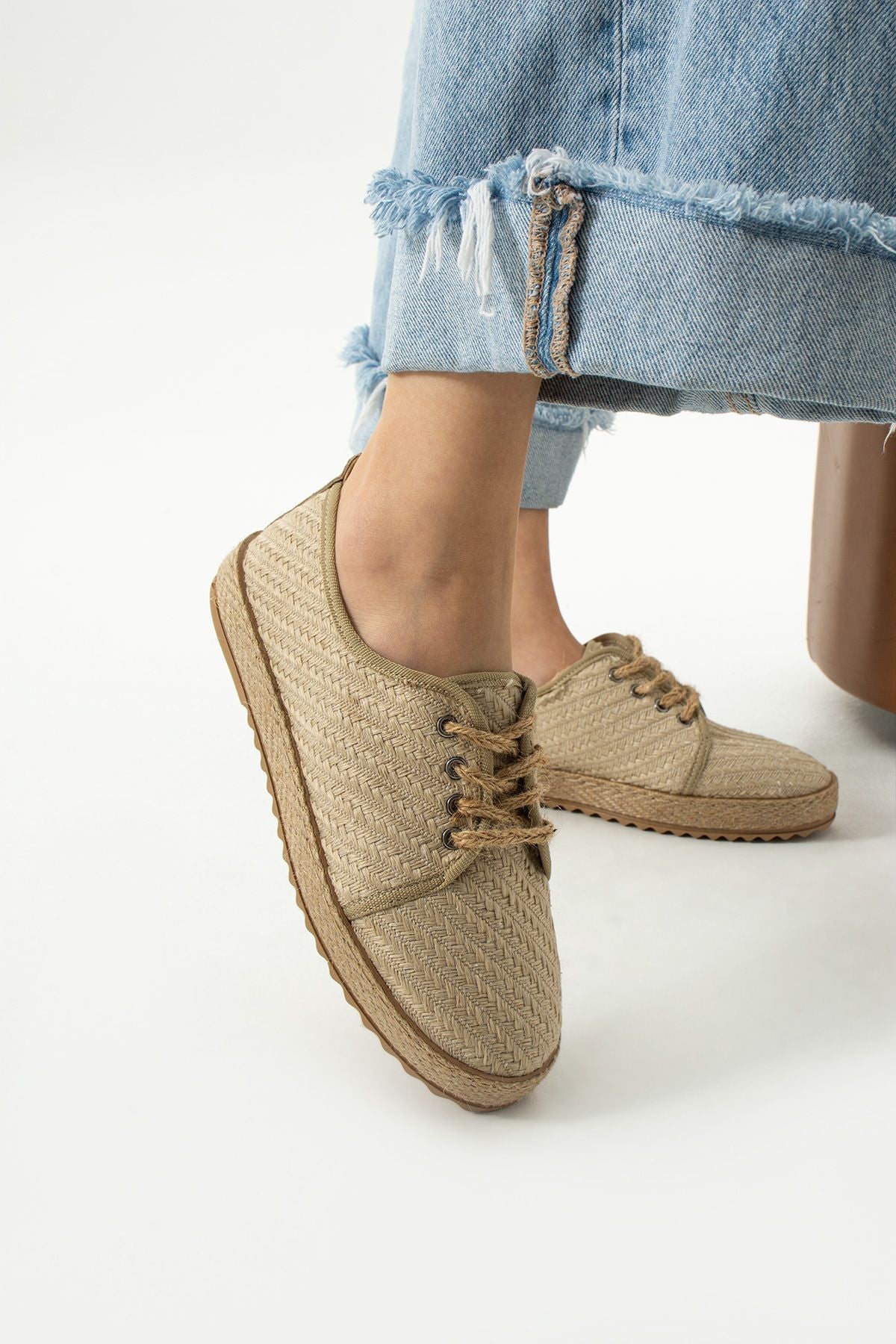 Gabriella Hasır Bağcık Detaylı Kadın Espadril Sneaker