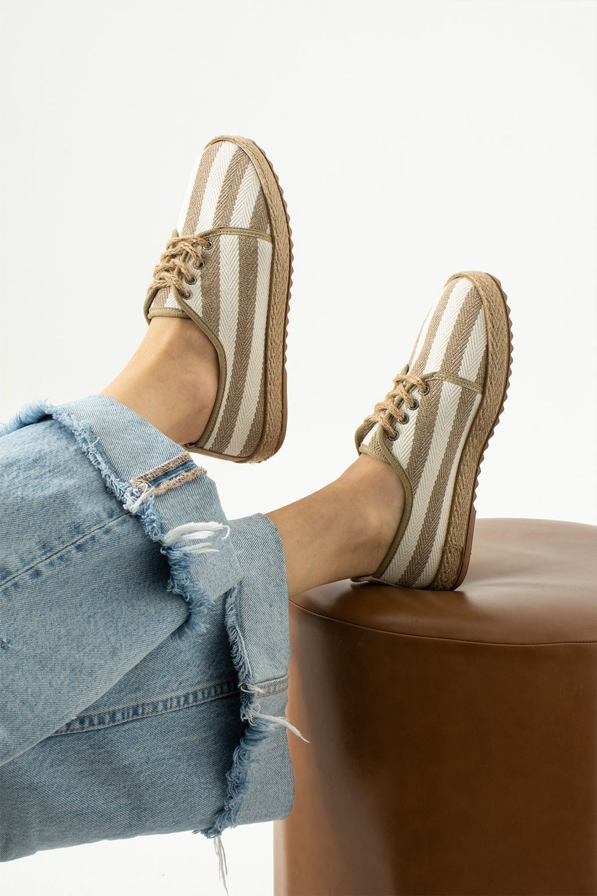 Gabriella Hasır Bağcık Detaylı Kadın Espadril Sneaker