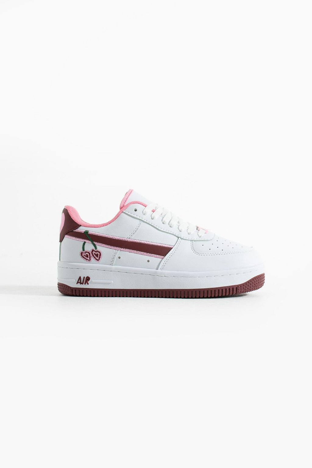 Kiraz Detaylı Pembe Beyaz Sneaker – Kadın Spor Ayakkabı