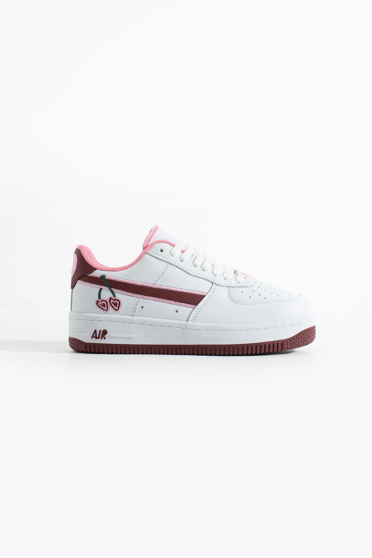 Kiraz Detaylı Pembe Beyaz Sneaker – Kadın Spor Ayakkabı